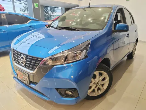 Nissan March Advance usado (2021) color Azul financiado en mensualidades(enganche $66,250 mensualidades desde $3,842)