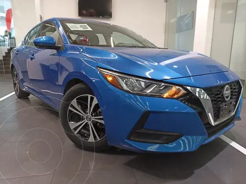 Nissan Sentra Sense Aut usado (2021) color Azul financiado en mensualidades(enganche $108,500 mensualidades desde $3,828)