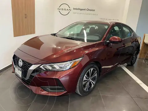 Nissan Sentra Sense Aut usado (2023) color Vino Tinto financiado en mensualidades(enganche $83,600 mensualidades desde $8,247)