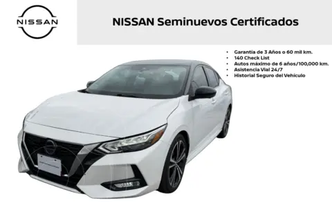 Nissan Sentra SR Bi-tono Aut usado (2021) color Blanco precio $345,000