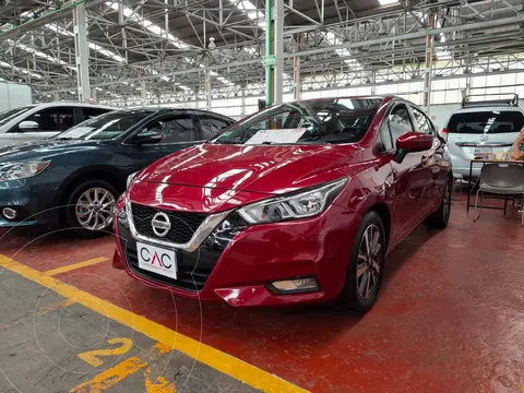 Nissan Versa Advance usado (2021) color Rojo Metalizado financiado en mensualidades(enganche $60,008 mensualidades desde $5,400)