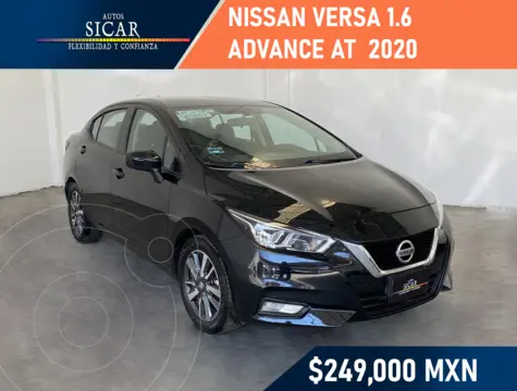 Nissan Versa Advance usado (2020) color Negro financiado en mensualidades(enganche $66,919 mensualidades desde $5,159)