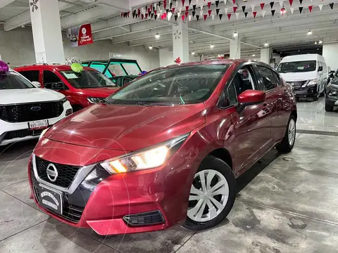 Nissan Versa Sense usado (2020) color Rojo financiado en mensualidades(enganche $59,923 mensualidades desde $4,584)