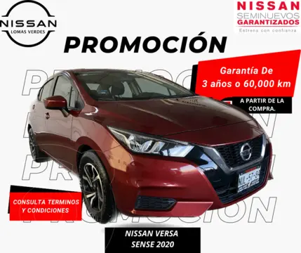 Nissan Versa Sense usado (2020) color Rojo precio $289,800