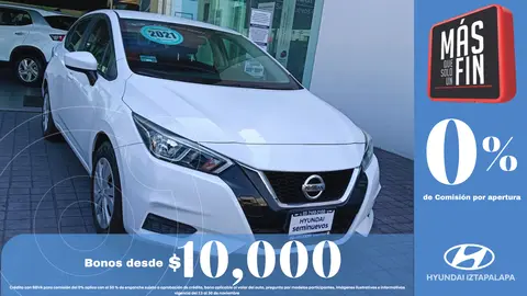 Nissan Versa Sense Aut usado (2021) color Blanco financiado en mensualidades(enganche $98,188 mensualidades desde $4,131)