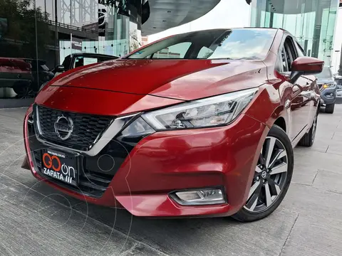 Nissan Versa Exclusive NAVI Aut usado (2020) color Rojo financiado en mensualidades(enganche $78,750 mensualidades desde $4,568)