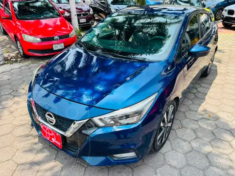Nissan Versa Exclusive Aut usado (2020) color Azul financiado en mensualidades(enganche $58,319 mensualidades desde $5,180)