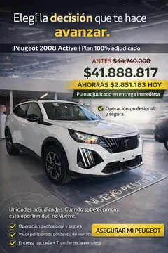 Peugeot 2008 Active T200 nuevo color Blanco Nacre precio $41.888.817