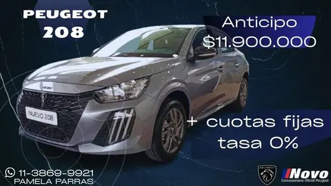 Peugeot 208 Allure nuevo color Gris financiado en cuotas(anticipo $11.900.000)