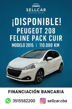 Peugeot 208 Feline 1.6 Pack Cuir usado (2015) color Blanco precio $14.700.000