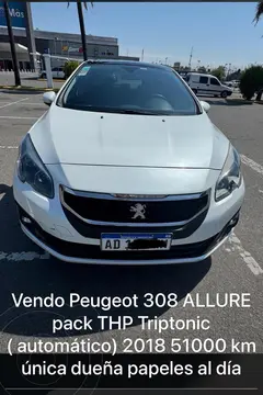 Peugeot 308 Allure Pack usado (2018) color Blanco Nacre precio $24.000.000