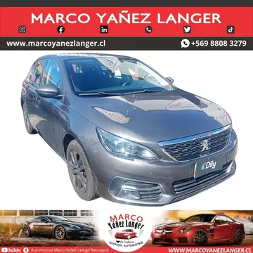 Peugeot 308 1.2L Allure Pack Puretech Aut 130HP usado (2021) color Gris precio $9.900.000