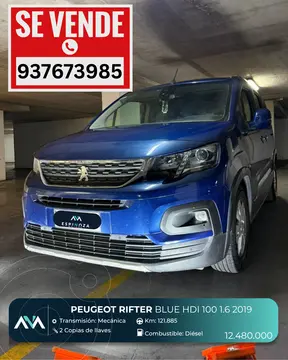 Peugeot Rifter 1.6L Allure BlueHDi 100HP usado (2019) color Azul Noche precio $12.480.000