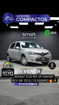 Renault Clio CLIO MIO 1.2 5 P CONFORT PACK SAT usado (2016) color Gris precio $11.900.000