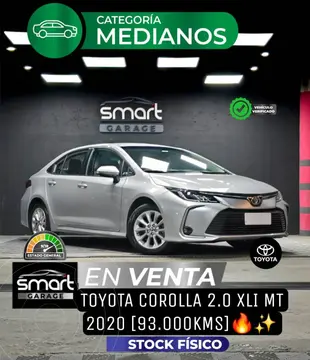Toyota Corolla 1.8 XLi usado (2020) color Gris precio $26.900.000