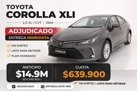 Toyota Corolla 2.0 XL-I CVT nuevo color Gris financiado en cuotas(anticipo $14.999.900 cuotas desde $639.900)