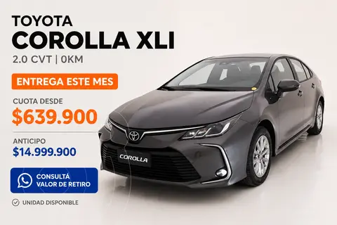 Toyota Corolla 2.0 XL-I CVT nuevo color Gris financiado en cuotas(anticipo $14.999.900 cuotas desde $639.900)