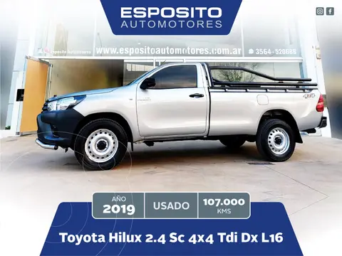 Toyota Hilux HILUX L/16 2.4 SC 4X4 TDI DX usado (2019) color Gris precio $26.500.000