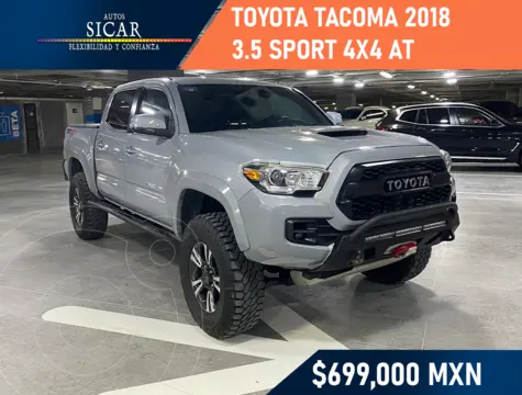 Toyota Tacoma TRD Sport 4x4 usado (2018) color Gris financiado en mensualidades(enganche $187,856 mensualidades desde $14,484)