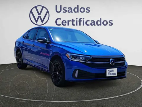 Volkswagen Jetta Sportline usado (2022) color Azul financiado en mensualidades(enganche $114,695 mensualidades desde $8,774)