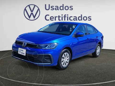Volkswagen Virtus Trendline usado (2024) color Azul financiado en mensualidades(enganche $75,183 mensualidades desde $5,752)