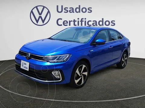 Volkswagen Virtus Highline usado (2024) color Azul financiado en mensualidades(enganche $99,708 mensualidades desde $7,628)