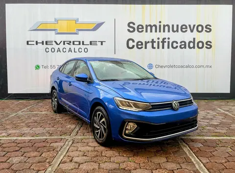 Volkswagen Virtus Comfortline usado (2023) color Azul financiado en mensualidades(enganche $99,510 mensualidades desde $6,630)