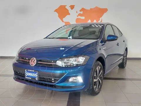 Volkswagen Virtus Comfortline usado (2022) color Azul financiado en mensualidades(enganche $69,800)